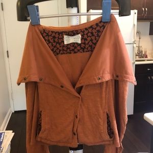 Orange Anthropologie Soft Blazer/Cardigan